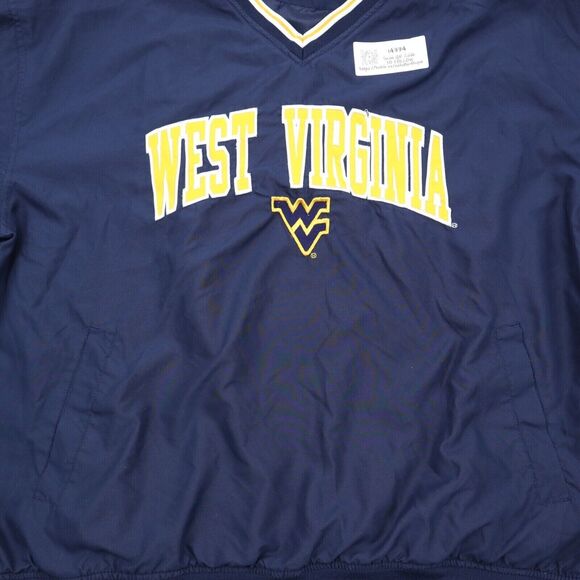 West Virginia Mountaineers Jacket Mens XL Blue Pro Player VNeck Pocket Pullover - Picture 9 of 16